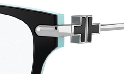 Tiffany & Co 54mm Rectangular Optical Glasses In Black Blue