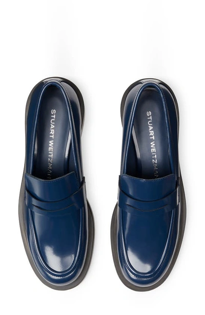 Stuart Weitzman Palmer Bold Loafer In Indigo.