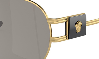 Shop Versace 63mm Oversize Pilot Sunglasses In Gold