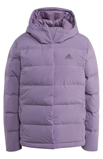 Shop Adidas Originals Helionic Hooded Down Jacket In Shadow Violet