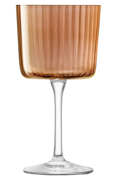 Shop Lsa Gems Set Of 4 Wine Glasses In Amber/ Orange
