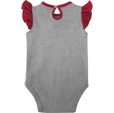 Shop Outerstuff Girls Newborn & Infant Crimson/gray Oklahoma Sooners Spread The Love 2-pack Bodysuit Set