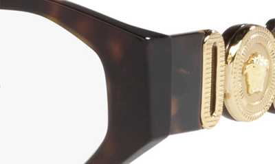 Shop Versace 54mm Irregular Optical Glasses In Havana