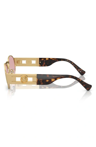 Shop Versace 56mm Oval Sunglasses In Matte Gold