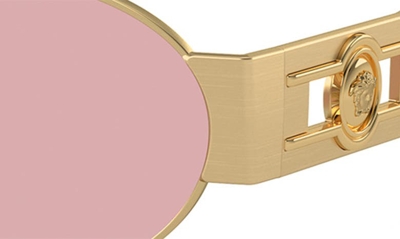 Shop Versace 56mm Oval Sunglasses In Matte Gold