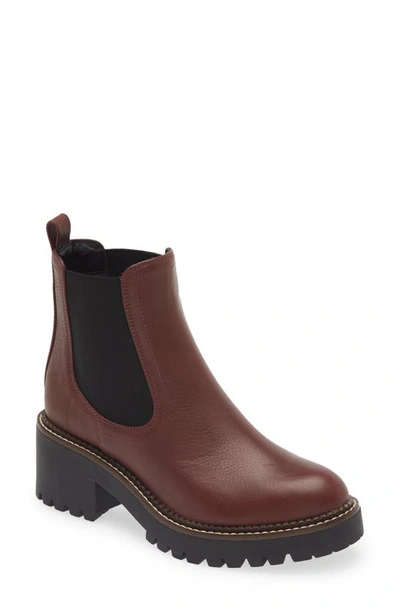 Shop Nordstrom Mia Chelsea Lug Boot In Burgundy