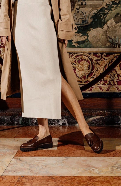 Patricia Green Beckham Tassel Lug Loafer In Chocolate