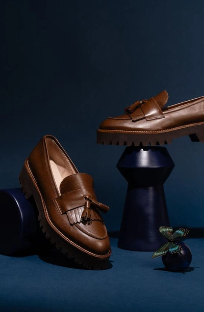 Patricia Green Beckham Tassel Lug Loafer In Chocolate
