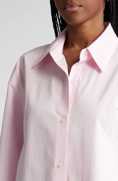 Shop Alexander Wang Bead Detail Cotton Button-up Shirt In Light Pink