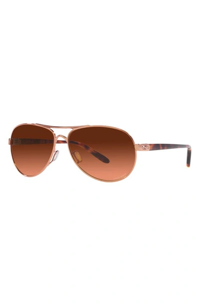 Oakley Feedback 59mm Prizm™ Gradient Pilot Sunglasses In Rose Gold