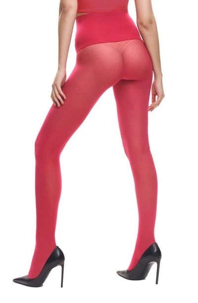 Shop Heist The Sixty High Opaque Tights In Magenta