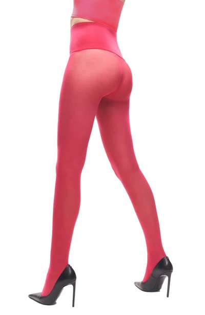 Shop Heist The Sixty High Opaque Tights In Magenta
