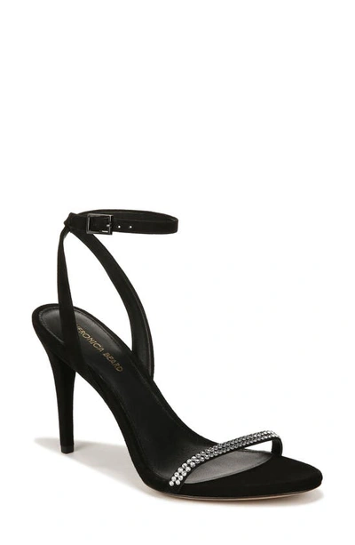 Shop Veronica Beard Maya Ankle Strap Sandal In Black/ Crystal