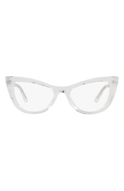 Shop Dolce & Gabbana 54mm Cat Eye Optical Glasses In Grey