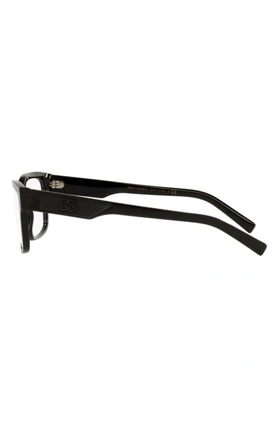Dolce & Gabbana 55mm Rectangular Optical Glasses In Black