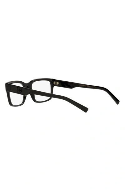 Dolce & Gabbana 55mm Rectangular Optical Glasses In Black