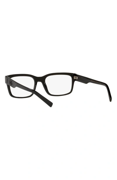 Dolce & Gabbana 55mm Rectangular Optical Glasses In Black