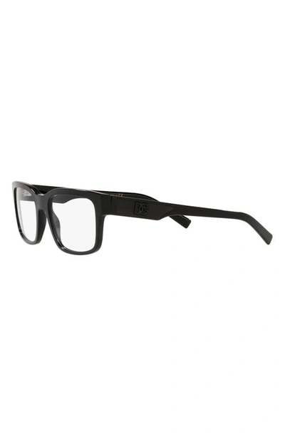 Dolce & Gabbana 55mm Rectangular Optical Glasses In Black