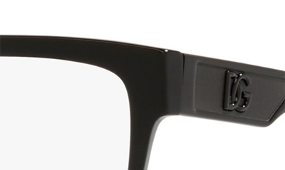 Dolce & Gabbana 55mm Rectangular Optical Glasses In Black