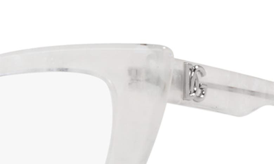 Shop Dolce & Gabbana 54mm Cat Eye Optical Glasses In Grey