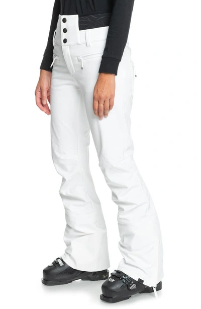 Shop Roxy Rising High Waterproof Shell Snow Pants In Bright White