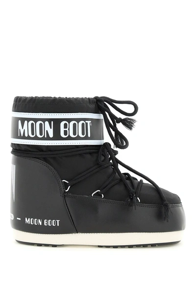 Moon Boot Classic Bicolor Lace-up Short Snow Boots In Black | ModeSens