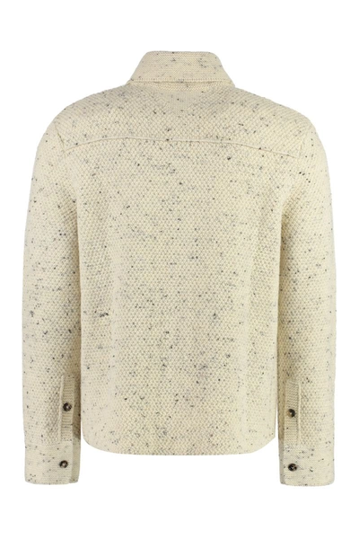 Shop Bottega Veneta Virgin Wool Overshirt In Beige