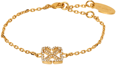 Shop Off-white Gold Pavé Arrow Bracelet