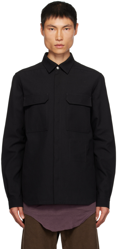 Shop Rick Owens Black Outershirt Jacket In 09 Black