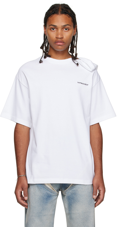 Shop Y/project Ssense Exclusive White Folded Shoulder T-shirt