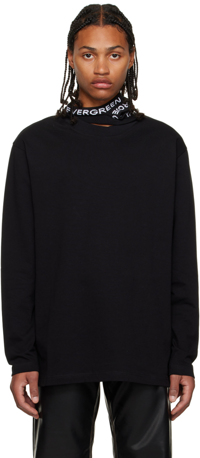 Shop Y/project Black Triple Collar Long Sleeve T-shirt In Evergreen Black