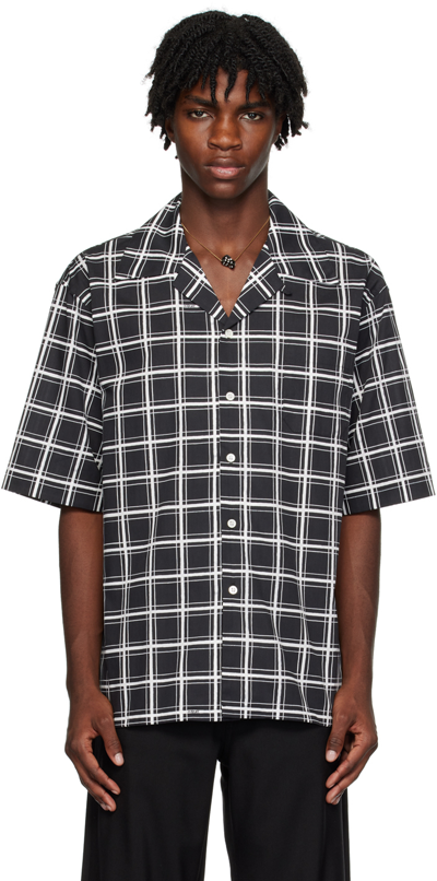 Shop Marni Black Check Shirt In Bcn99 Black
