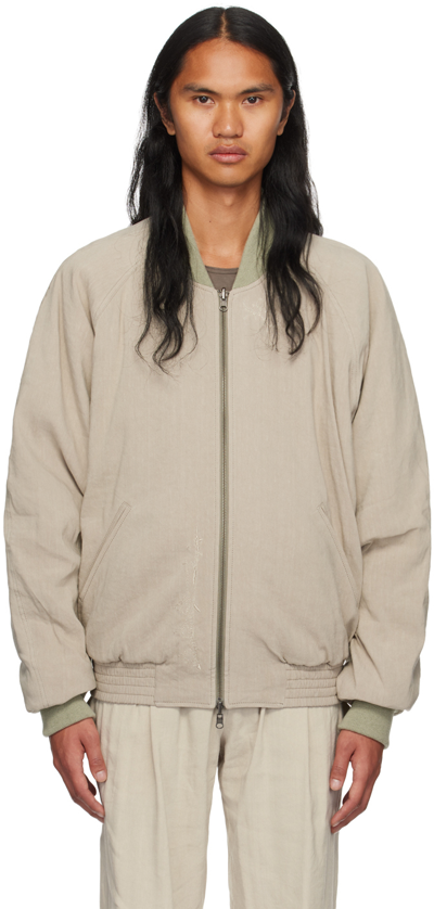 Shop Hyein Seo Gray Reversible Bomber Jacket In Warm Grey