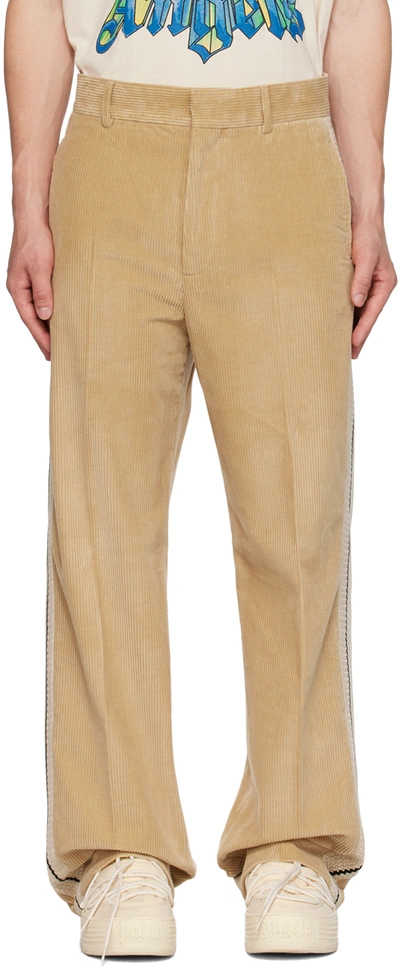 Shop Palm Angels Beige Trim Trousers In Beige Off Whit