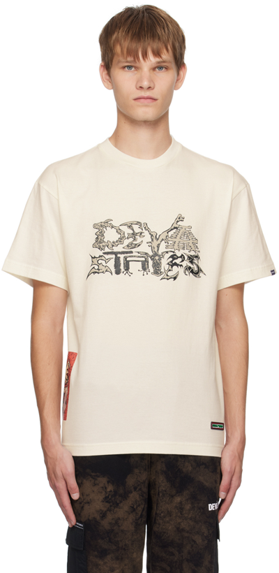 Shop Deva States Off-white Printed T-shirt In Off White/beige