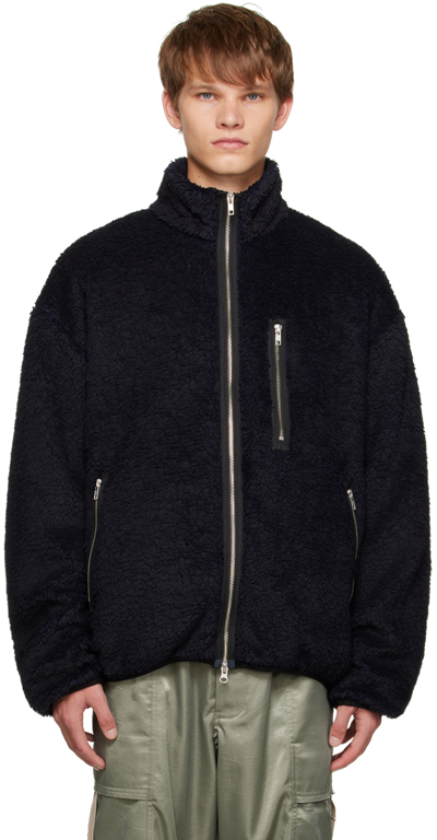 Song For The Mute Navy Painted Jacket In Midnight