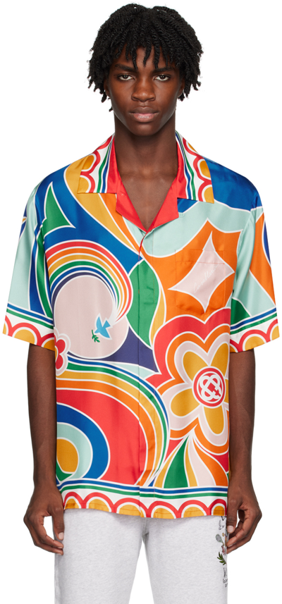 Shop Casablanca Multicolor 'le Pouvoir Des Fleurs' Shirt