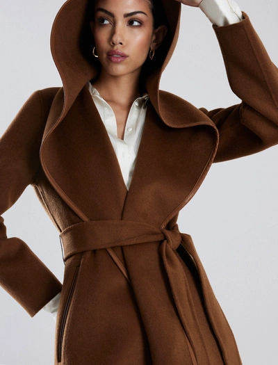 Hooded Wrap Wool Coat