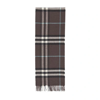 Shop Burberry Large Checked Scarf In Otter