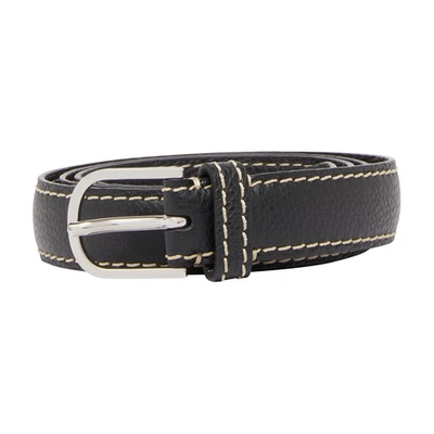Shop Totême Leather Belt In Black_grain