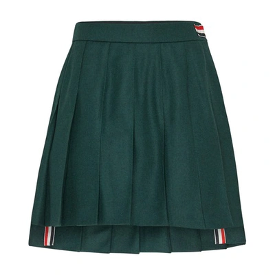 Shop Thom Browne Mini Pleated Skirt In Dk_green