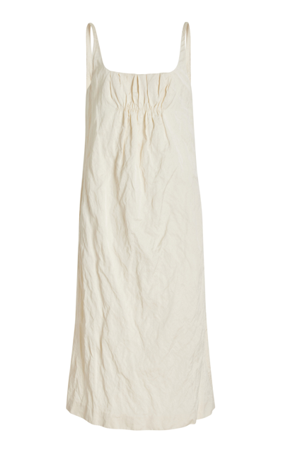 Shop Altuzarra Jerry Cotton-blend Midi Dress In Ivory