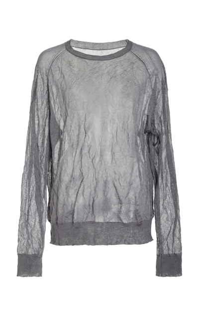 Shop Altuzarra Terry Crinkled Knit Top In Grey