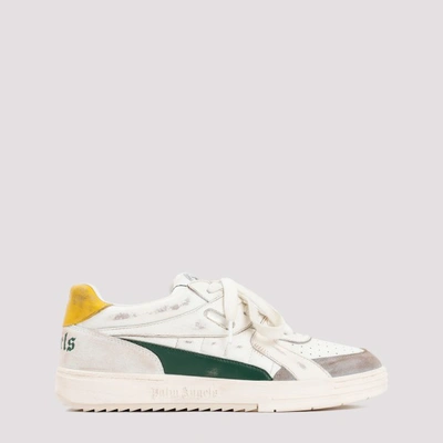 Shop Palm Angels University Old School Sneakers In White Green