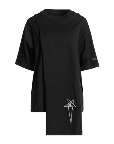 Shop Rick Owens X Champion Woman T-shirt Black Size Xs Cotton
