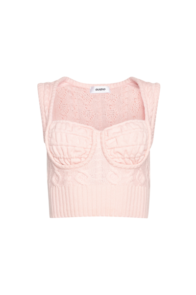 Shop Danielle Guizio Ny Gemma Knit Top In Baby Pink