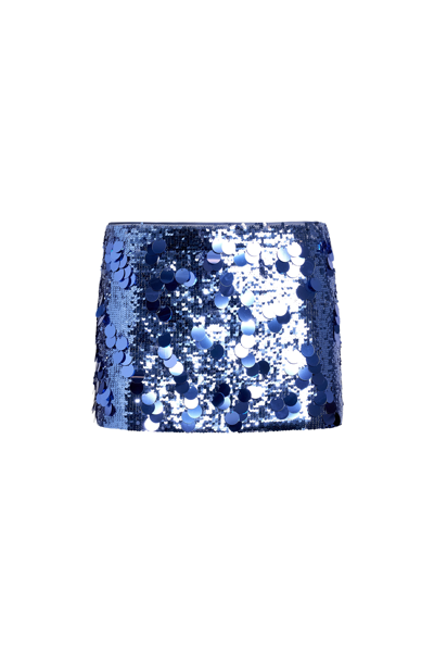 Danielle Guizio Ny Low Rise Paillette Skirt In Mystic