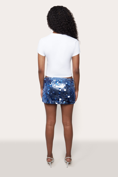 Shop Danielle Guizio Ny Low Rise Paillette Skirt In Mystic