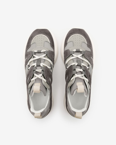 Shop Isabel Marant Kindsay Leather Sneakers In Grey