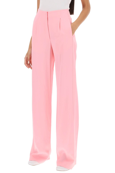 Shop Msgm Fluid Wide-leg Pants In Rosa (pink)